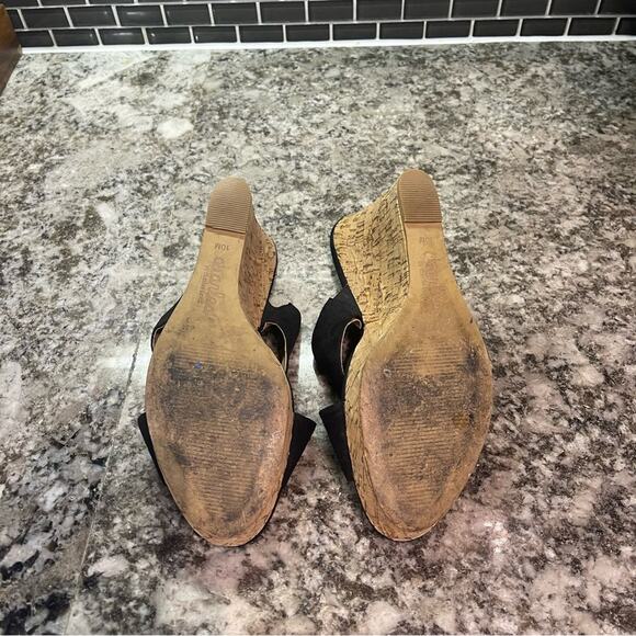 Women's Latrice Wedge Mule Sandal - Charles David - Black and cork - Picture 7 of 10